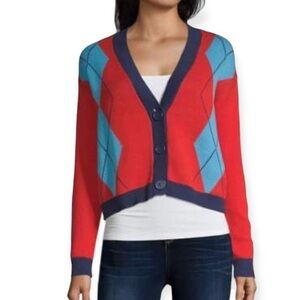 Roses Argle Cardigan Sweater by Arizona